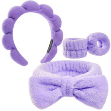 Headbands for Women - Spa Headband and Wristband Set - Headband for Washing Face