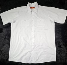 Red Kap Men s SZ Big XXL Work Shirt Short Sleeve Two Pockets White Top Snap