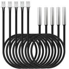 5PCS 1M Temperature Sensor Probe 10K, B3950 NTC Thermistor Sensor Probe, High Se