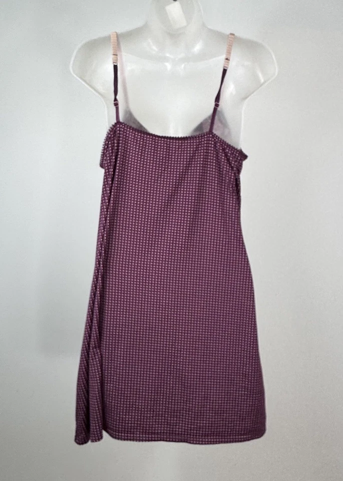 Apt. 9 Intimates 紫色圆点 Chemise 睡袍女式大号 — 第 3/4 张图片