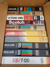 Mixed Lot of 10 Blank VHS Tapes For Recording