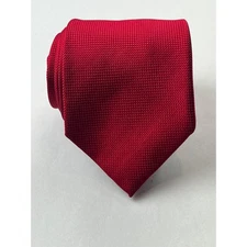 Perry Ellis Portfolio Mens Tie Polyester Geometric Solid Red Necktie