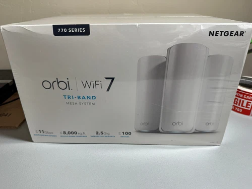 NEW NETGEAR - Orbi 770 Series RBE773 Tri-band Mesh Wi-Fi 7 System 3-pack - White