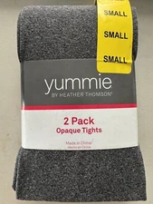 Yummie by Heather Thomson Women's 2-Pack Opaque Tights- Size S X 2 (4 Pairs)