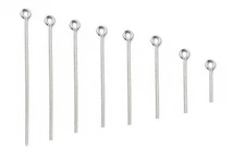 100 Silver Plated 21 Gauge 0.71mm Eyepins With Eye Loop End Pin Jewelry Findings