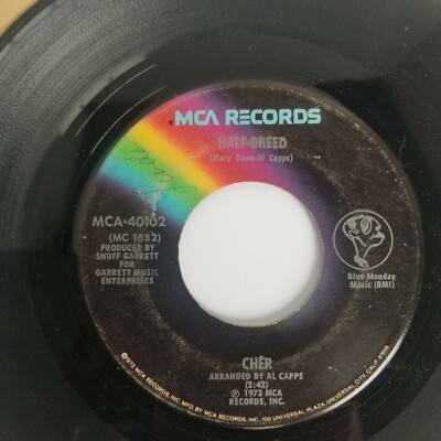 Pop 45 Cher - Half-Breed / Melody On Mca Records VG condition 