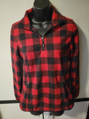 Amazon Essentials Womens Checkered Soft Flannel Jacket Quarter Zip Size XS