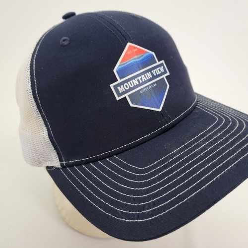 Mountain View Market Hat Cap Gate City Virginia Mesh Snapback Trucker Blue