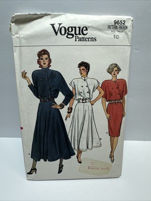 Vogue 9652 Misses Dress Raglan Sleeve Pattern 10 *Uncut*