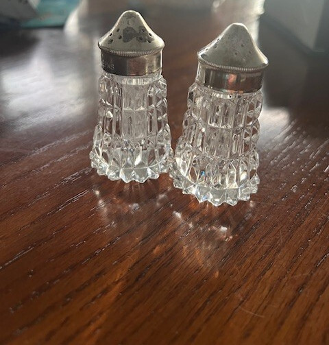 Vintage Waterford Crystal Salt and Pepper Set With Lids