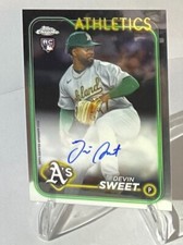 Devin Sweet AUTO Rookie 2024 Topps Chrome Update On-Card Okland A's RA-DS