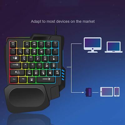 Gaming Keypad Mini Color Backlit 35 Keys Einhand-Controller mit