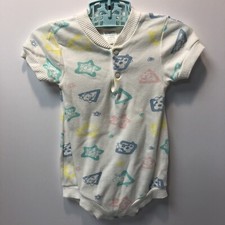 Vtg Oneita  s Kids Baby Bodysuit Romper 18 months Pastel Shapes and Animals USA