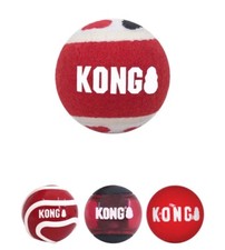 KONG Variety 4-pk Balls Signature Tennis Squeezz Action Wavz Dog Fetch Toy 2.5"