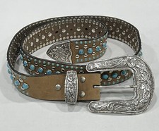 Nocona Women  s Belt Medium Genuine Leather Rhinestone Western Rodeo Festival