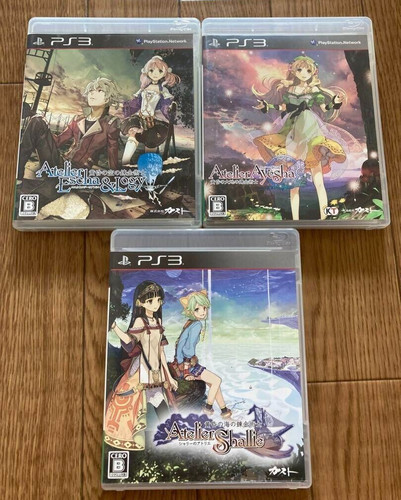 Lot 3 Atelier Ayesha Shallie Escha & Logy Set PS3 Sony PlayStation 3 Gust Tested