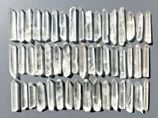 50pcs Rough Clear White Quartz Crystal Wand 1.75" to 2" Slender Lemuria Specimen