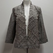 Chico's Linen Cotton Blazer Jacket Chico's Size 1 US 8 Careerwear Office Work