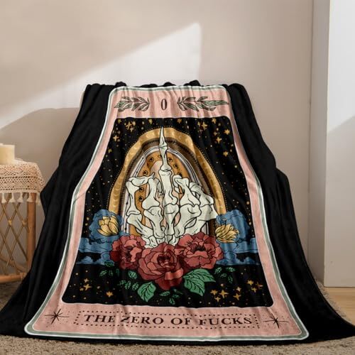 Tarot Blanket Super Soft Flannel Throw Blanket Sofa Bed Fun 50*60 White-black - Picture 5 of 7