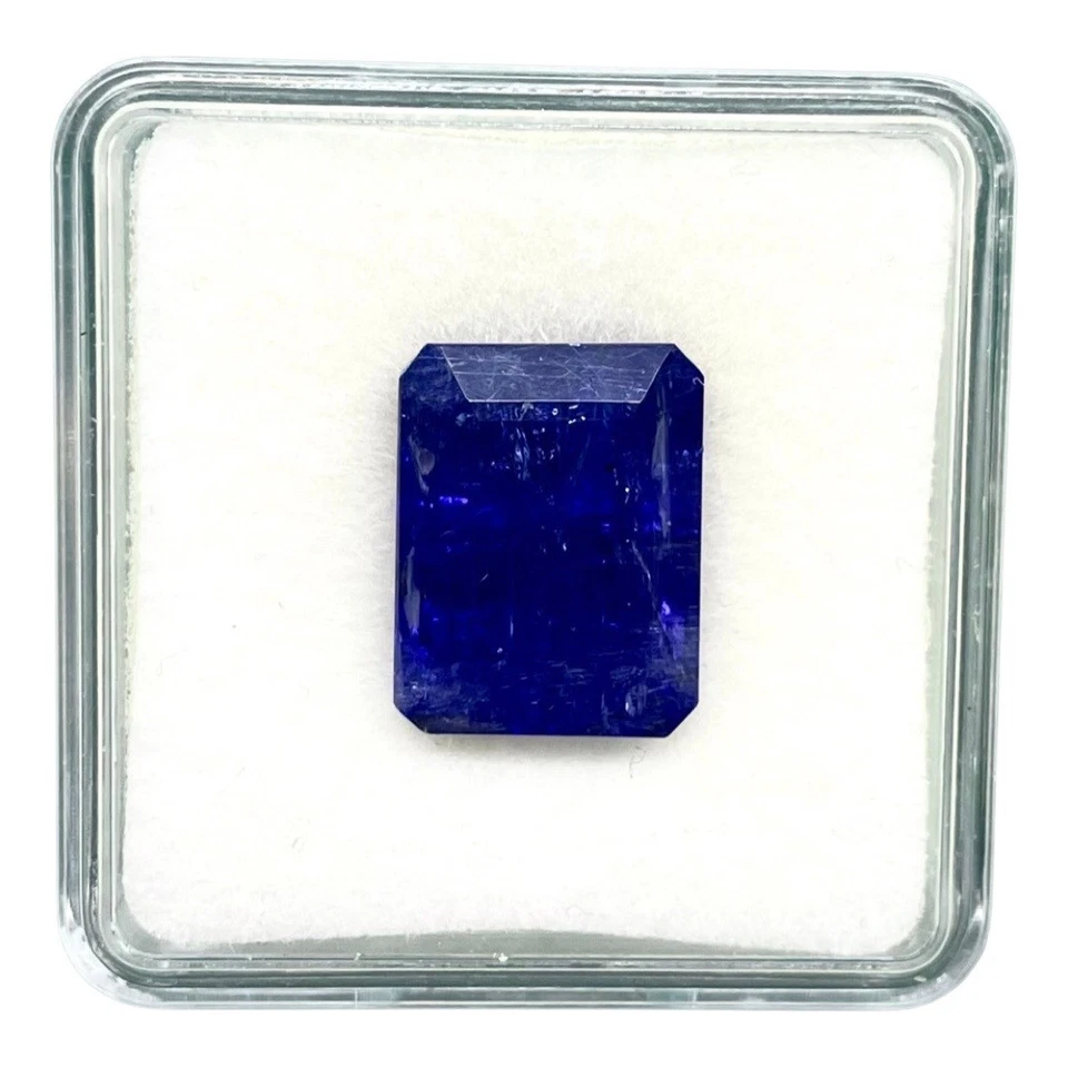 16.92 Cts Certified Natural Tanzanite Emerald Cut Vibrant Blue Loose Gemstone - Image 4 of 4