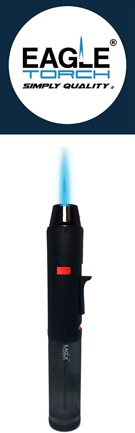 6 3/4 Eagle Torch Pen Gun Torch Lighter Butane Refillable (Black)