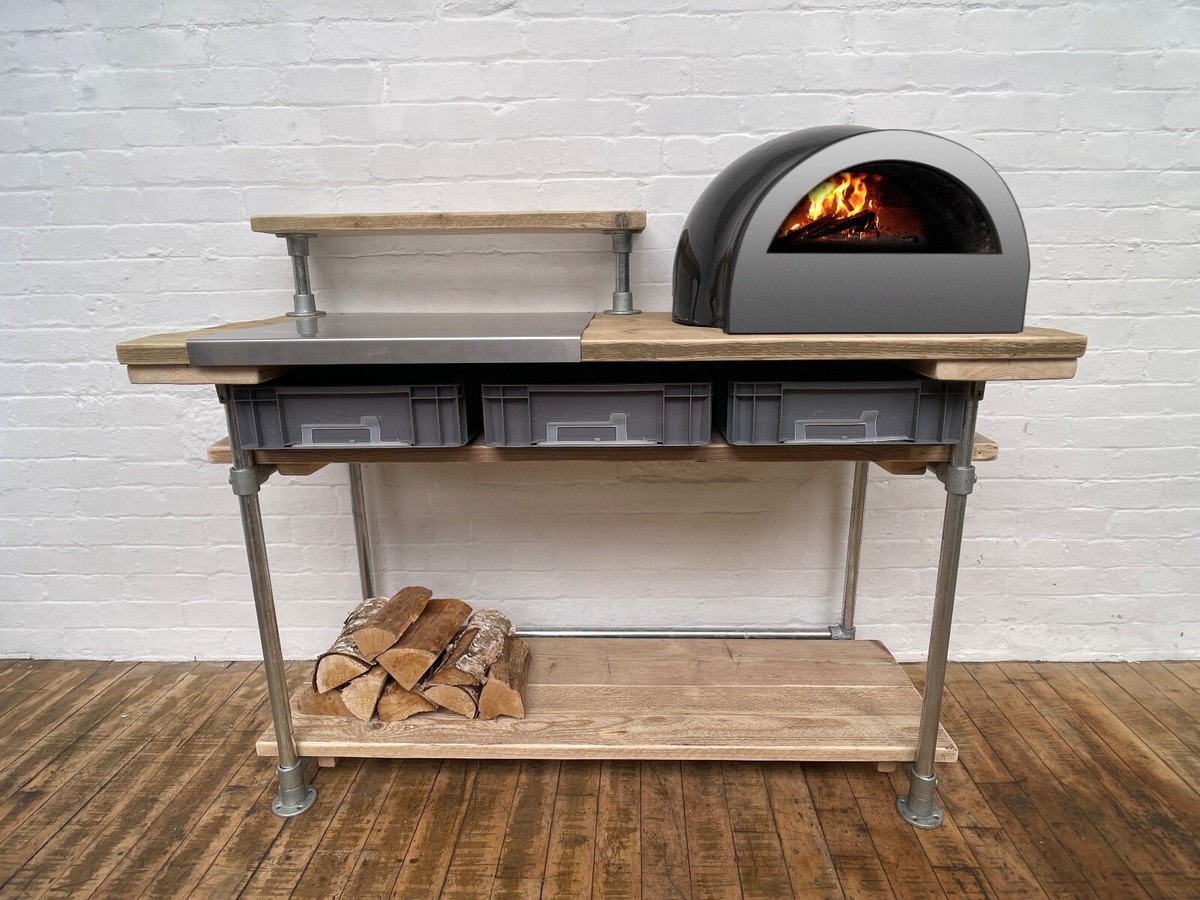 Outdoor Garden Pizza Oven Industrial Table UK