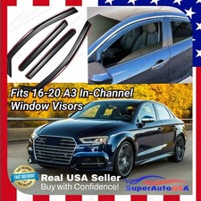 In-channel Window Vent Visors Wind Guards Shade Deflector For 2016-2020 Audi A3