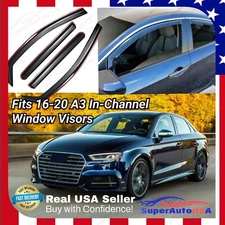 In-Channel Window Vent Visors Wind Guards Shade Deflector For 2016-2020 Audi A3