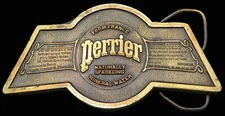 Perrier Mineral Water France Bergamot Brass Works Vintage Belt Buckle