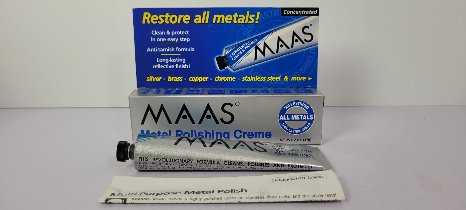 Original 2 Oz Tube Maas All Metal Polishing Creme Concentrated Polish