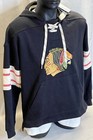 Chicago Blackhawks Men’s adidas Black Jersey Lace-Up Pullover Hoodie Large New — photo 2