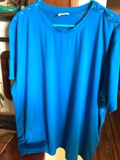 Renova Medical Wear Post Surgical Shirt Blue 2XL Snaps