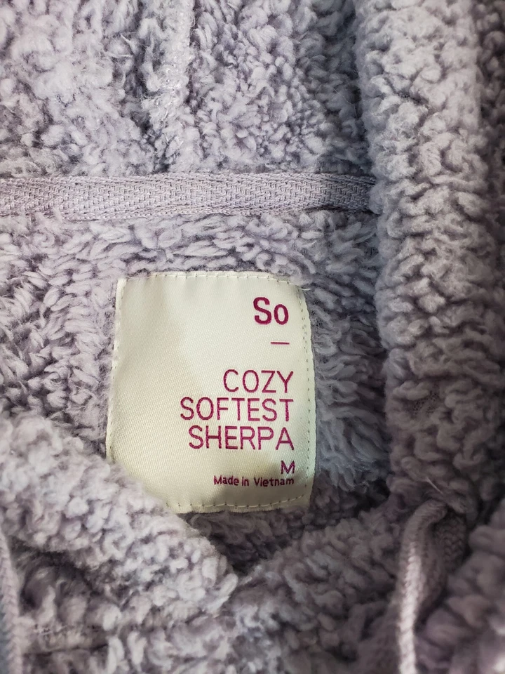 So Cozy Softest Sherpa Lila Pullover Sudadera con Capucha Talla Med Cálida Sudadera Cómoda ✅✅ Foto 2 de 4