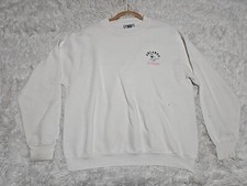 Vintage Florida Orlando Shark L Sweatshirt White Embroidered Distress USA Made