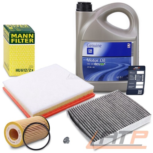 Inspektionspaket + 5L 5W-30 Öl - Komplettset Für Opel Astra G H