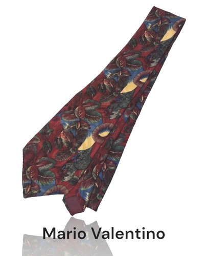Mario Valentino Silk Necktie, 55" X 3.75", Multicolor Floral, OB-4