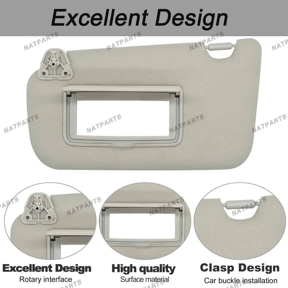 Par de parasol gris sin luz para Nissan Sentra 2013-2019 964014AT7A 964004AT7A Foto 3 de 4