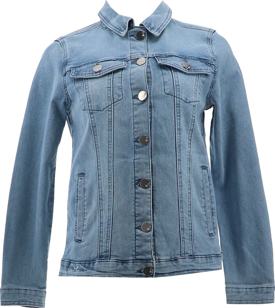 DG2 Diane Gilman Stretch Signature Denim Jacket Chambray 2X NEW