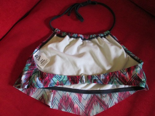 JUNIORS ART CLASS navy/multi chevrons 2-pc bikini size Large 10-12 Pre-owned - Picture 7 of 7