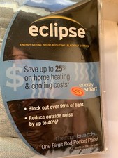 Eclipse Rod Pocket Panel Blackout, Noise-Reducing Curtain 42"x84", Birgit/Green