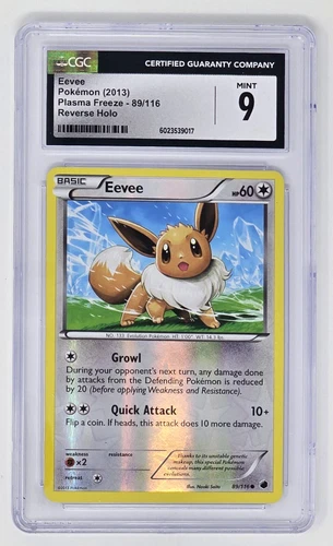 Eevee Reverse Holo (89/116) CGC 9 Mint (2013) Pokemon Plasma Freeze set