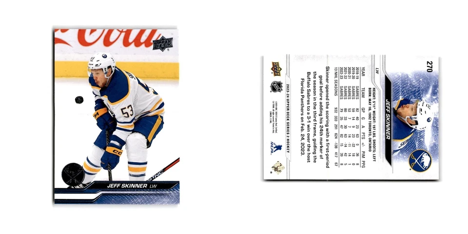 2023 Upper Deck Jeff Skinner Buffalo Sabres #270 - Image 3 of 3