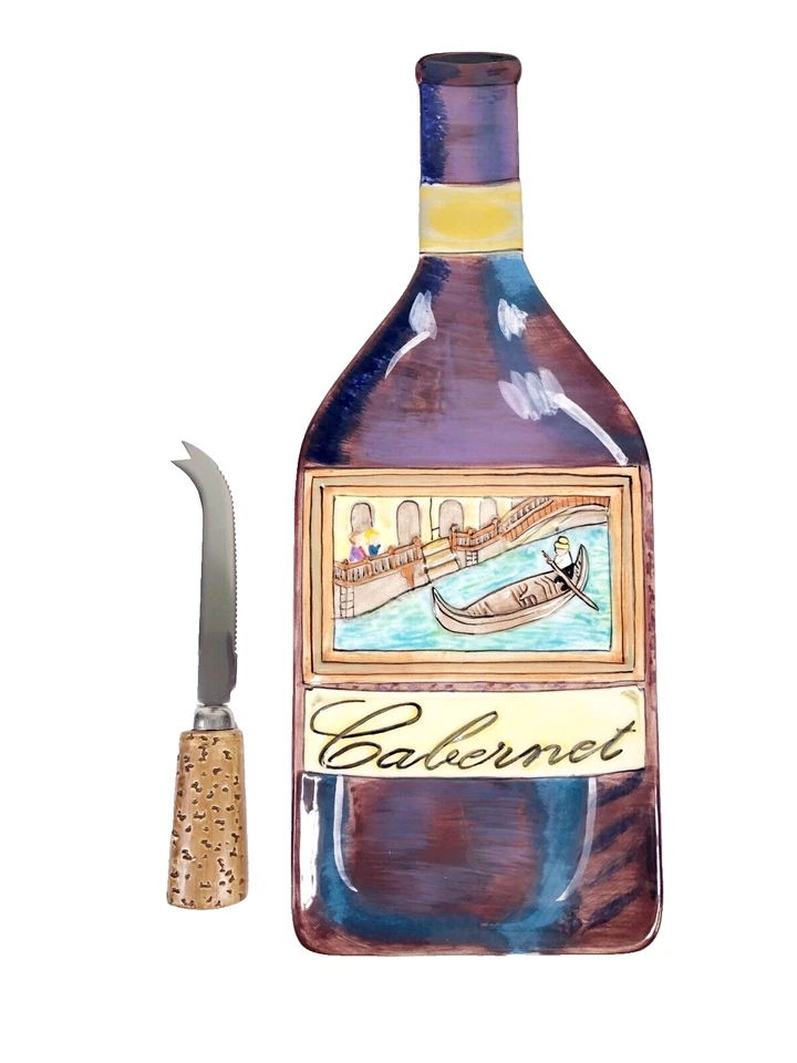 Fitz and Floyd WINE & CHEESE Cabernet Tray & Spreader Set - NEW in Box - Image 4 of 4