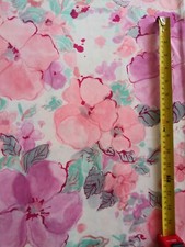 Big pansy pansies pink and lavender chic pretty vintage fabric material 56x42: