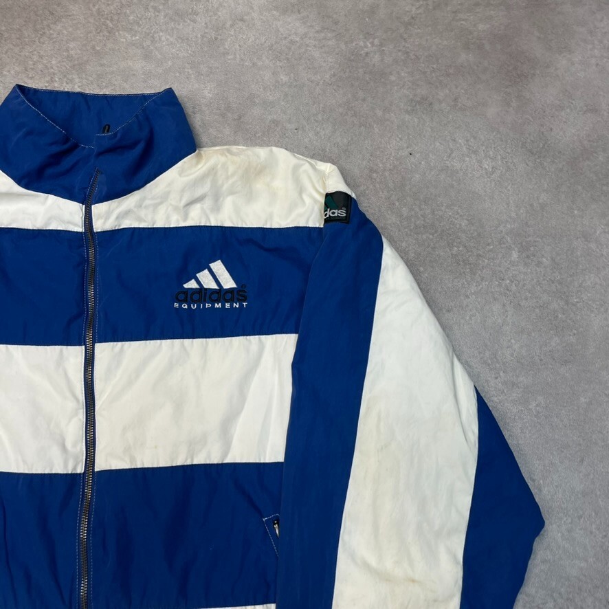 Adidas Equipment Jacket Mens Large Y2K Full-Zip Vintage Windbreaker, Blue image 3