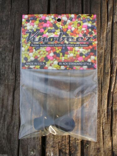 Three Standard Rubber KNOBEEZ Guitar and Bass Knobs / Black - Picture 2 of 3