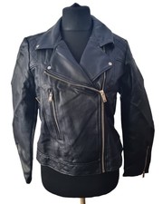 Pimkie Faux Leather Pu Biker Jacket In Black Size Uk Xl Ref Rp23