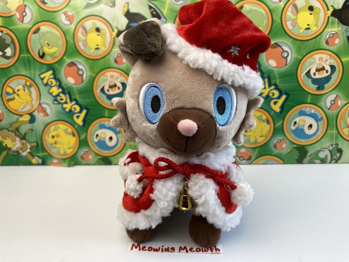 Pokemon center Plush ROCKRUFF Christmas Santa bell 2017 Pokedoll