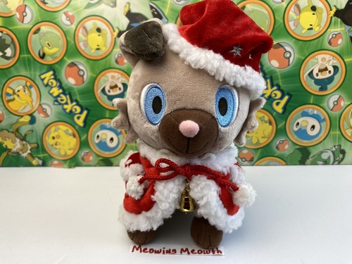 Pokemon center Plush ROCKRUFF Christmas Santa bell 2017 Pokedoll Stuffed figure