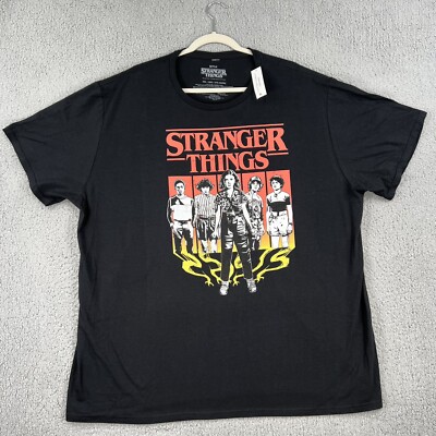 NEW Stranger Things Shirt 3XL XXXL Mens Black Retro Design Graphic Netflix